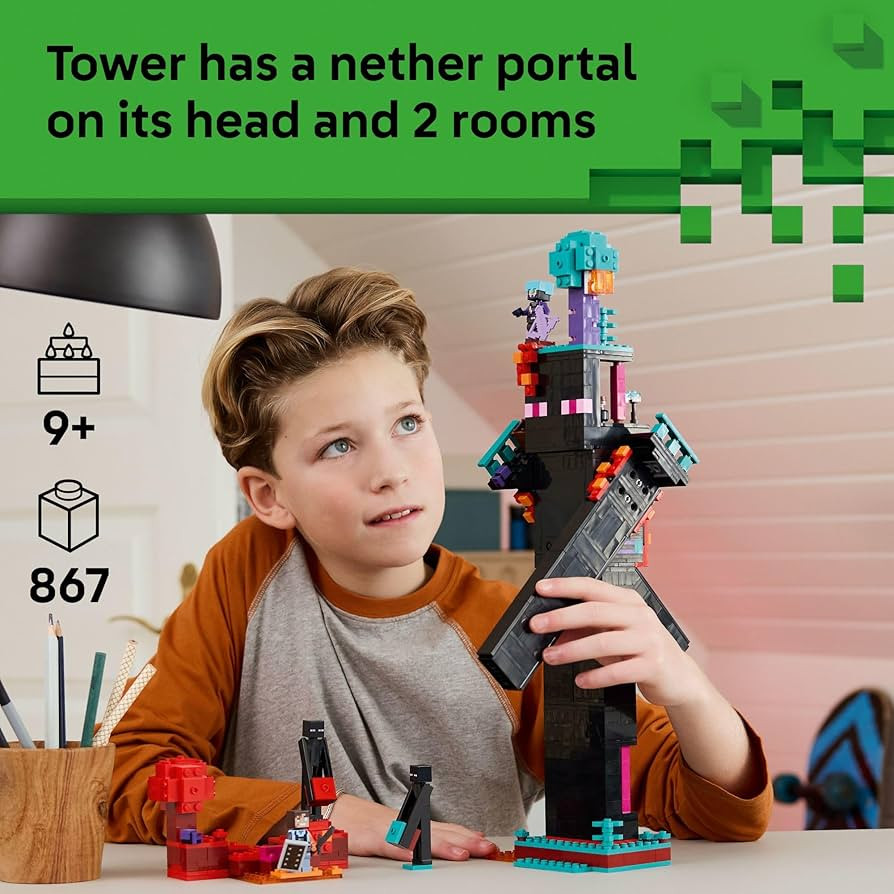 LEGO Minecraft The Enderman Tower Building Toy for Boys & Girls - Video Game Building Set for Kid... | Amazon (US)