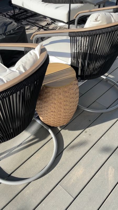 Outdoor side table with storage! Wicker and so cute!!! #outdoorfurniture #patiofurniture 

#LTKSeasonal #LTKhome #LTKunder100