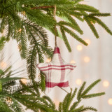 Christmas Star Red Check Hanging Decoration [HABBCHECKH23B] | Pillow Talk AU