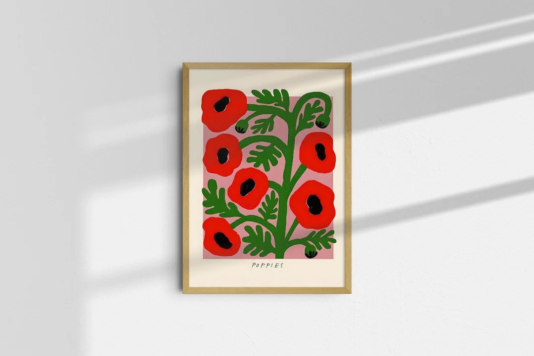 Matisse Style Poppy Art Print: Botanical Vintage Decor - Etsy | Etsy (US)