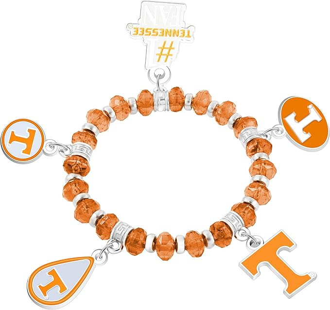 NCAA Tennessee Volunteers Five Charm Logo Beaded Bangle Bracelet | Amazon (US)