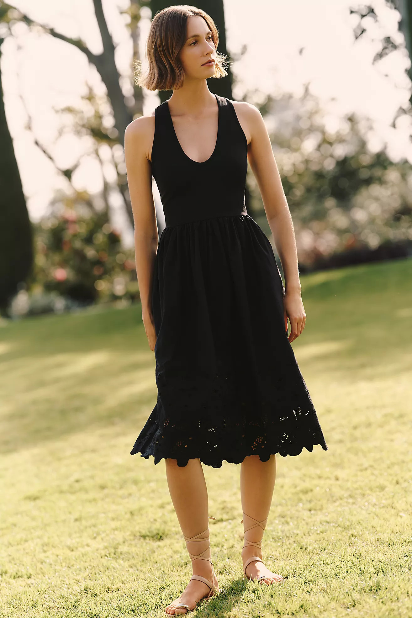 Maeve Cutwork Scoop-Neck Twofer Dress | Anthropologie (US)