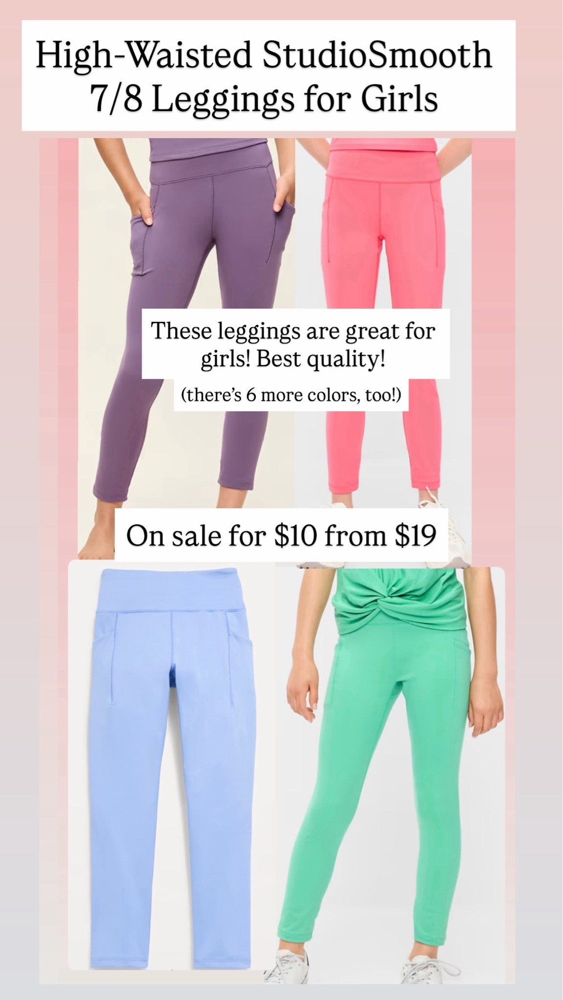 High-Waisted StudioSmooth 7/8 Leggings for Girls

#LTKKids #LTKSaleAlert