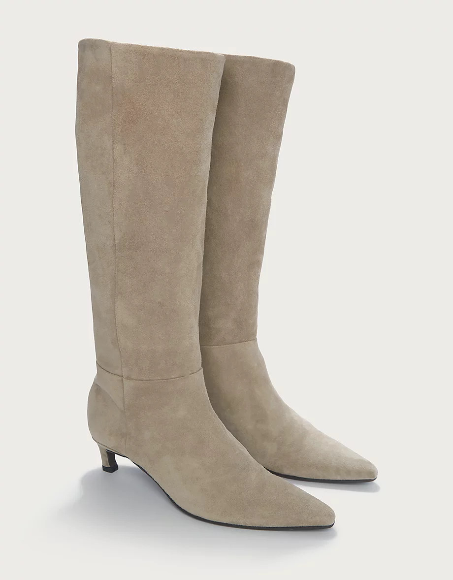 Kitten Heel Leather Knee High Boots | The White Company UK & ROW