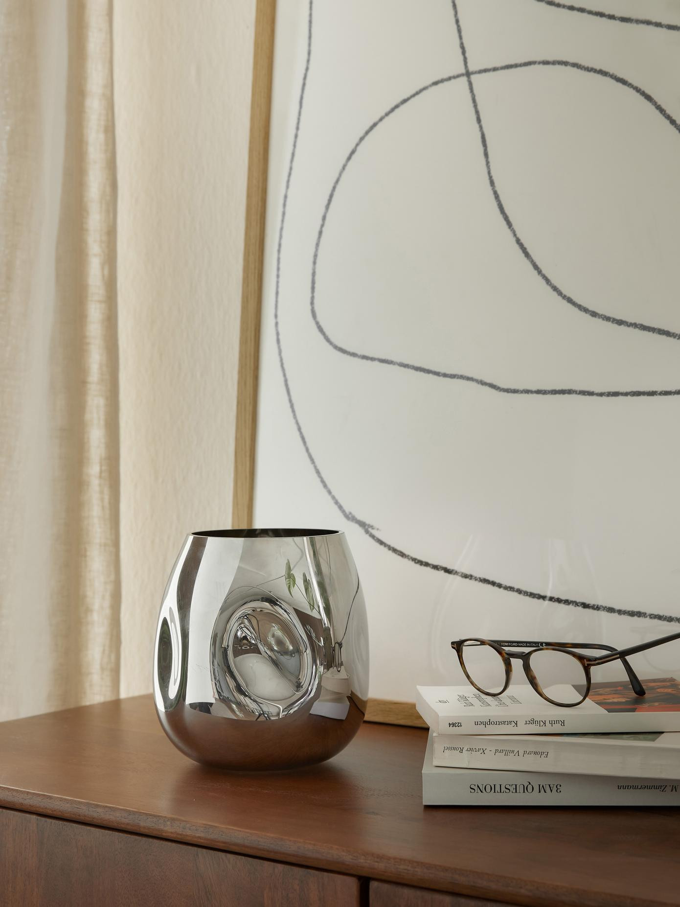 Kleine mundgeblasene Glas-Vase Mirror, H 17 cm | Westwing EU
