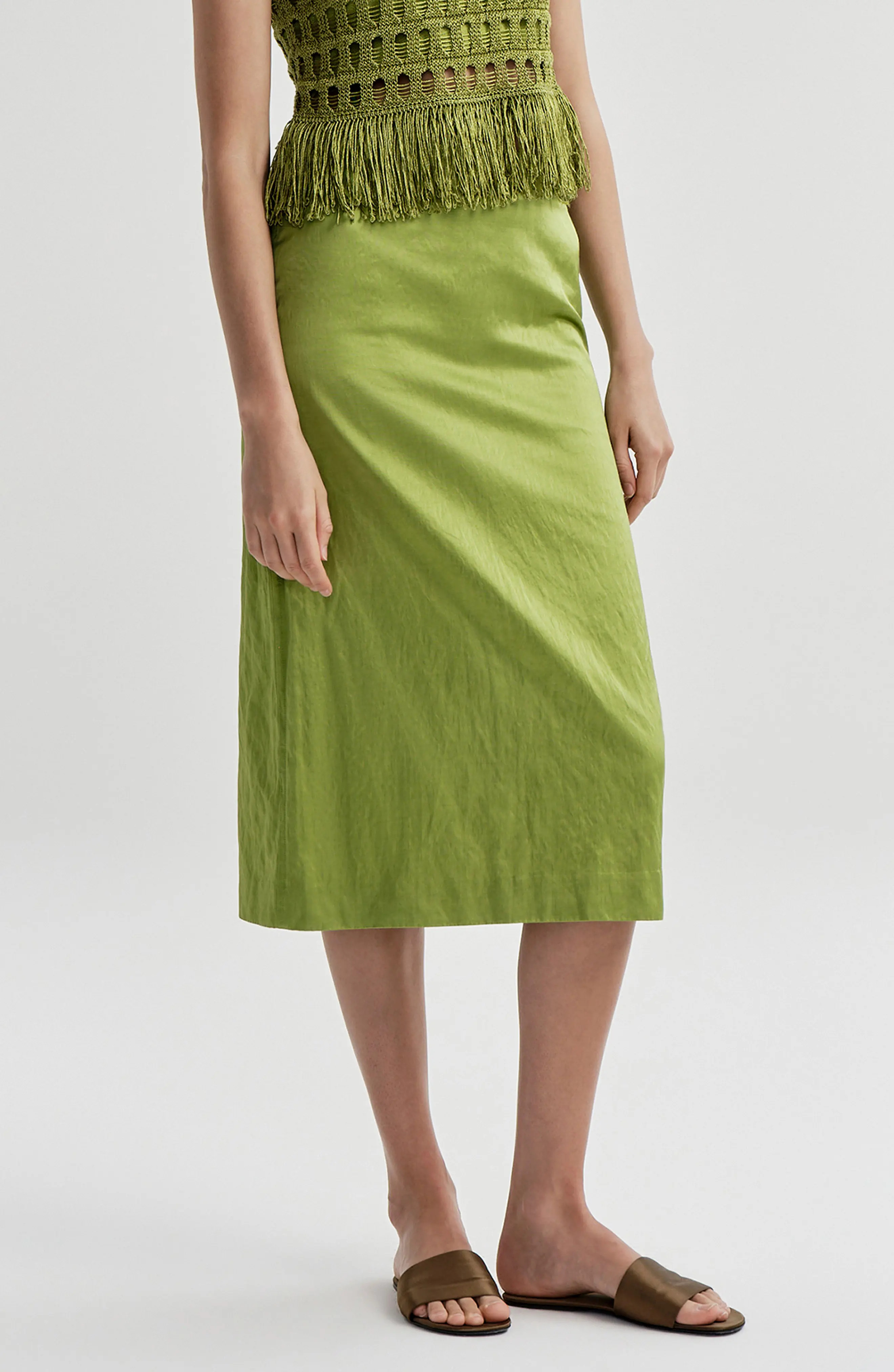 A.L.C. Phoebe Metallic Midi Skirt (Women) | Nordstrom | Nordstrom