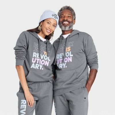 Black History Month Adult Black Men Smile 'Black Joy' Hoodie - Gray | Target