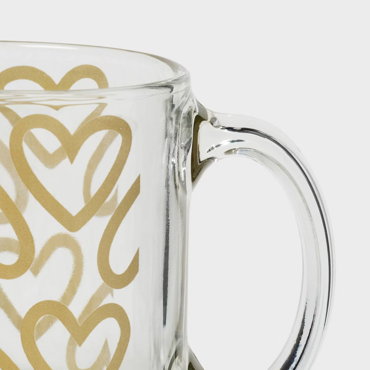 13 fl oz Glass Mug Gold Hearts - Spritz™ | Target
