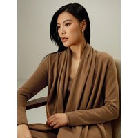 LILYSILK Womens Long Cashmere Cardigan - Toffee 100% A-Grade Cashmere - Luxury Autumn Outerwear XS | LilySilk