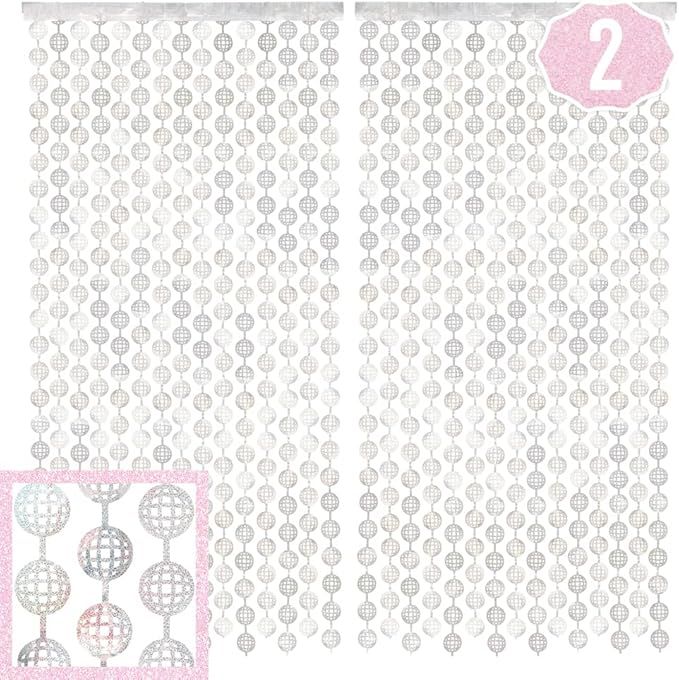 xo, Fetti Disco Ball Foil Curtain - Last Disco Bachelorette Party Decorations - Set of 2 | Groovy... | Amazon (US)