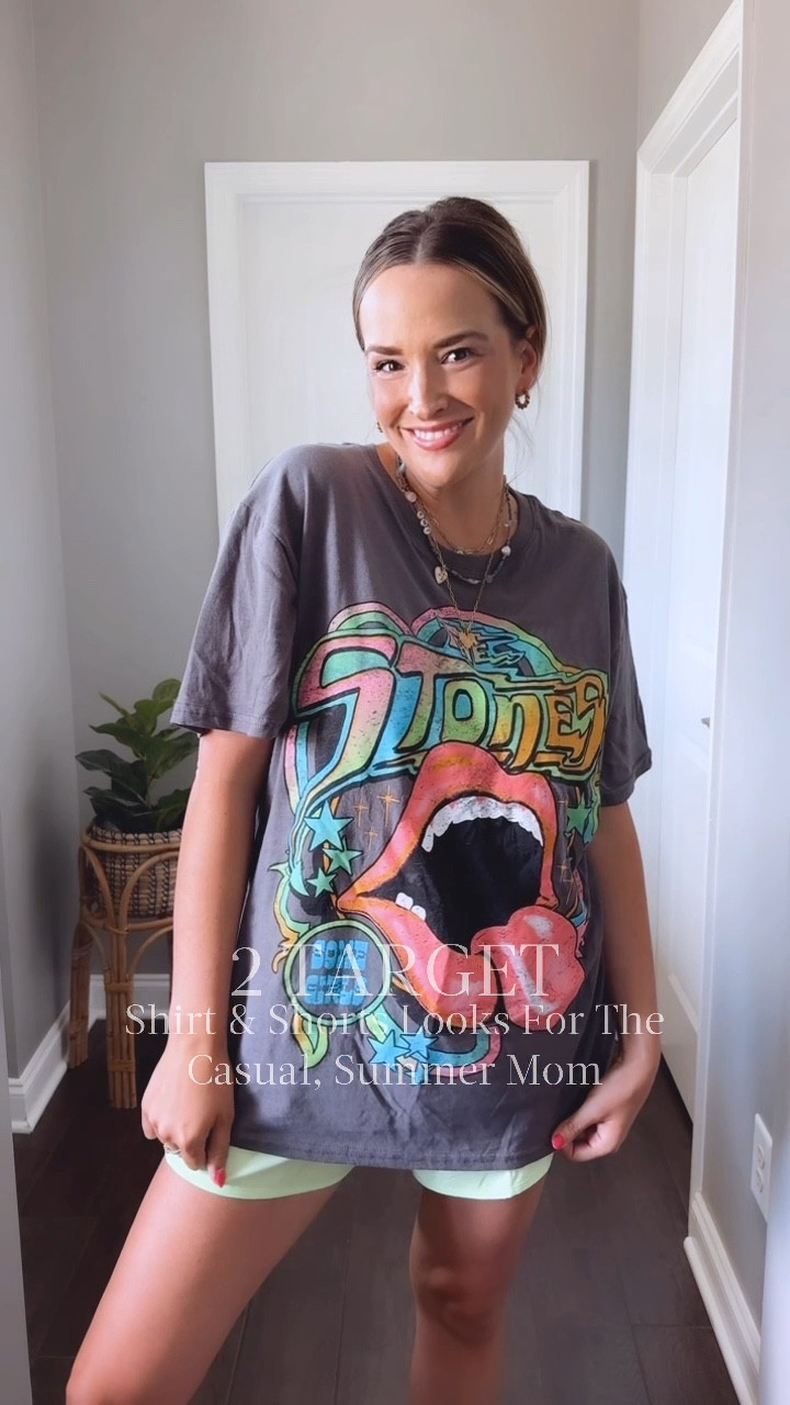 Two Target Casual Summer Outfits!! Size up in the $12.99 graphic tees (XL for me) to achieve the perfect, oversized look!! 

#LTKStyleTip #LTKFindsUnder50 #LTKSeasonal