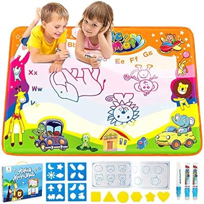 Betheaces Water Drawing Mat Aqua Magic Doodle Kids Toys Mess Free Coloring Painting Educational W... | Amazon (US)