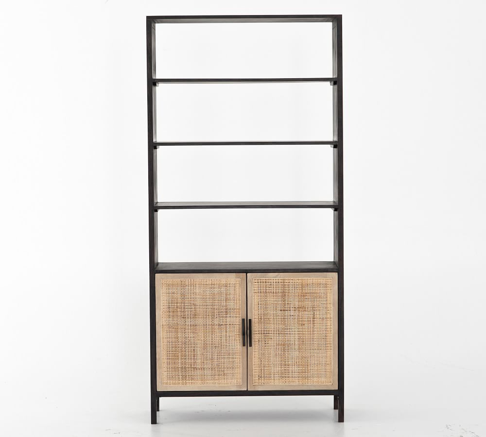 Dolores 35" x 74" Cane Bookcase with Doors | Pottery Barn (US)