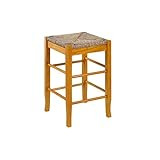 Boraam Square Rush Seat Counter Height Stool, 24-Inch, Oak | Amazon (US)