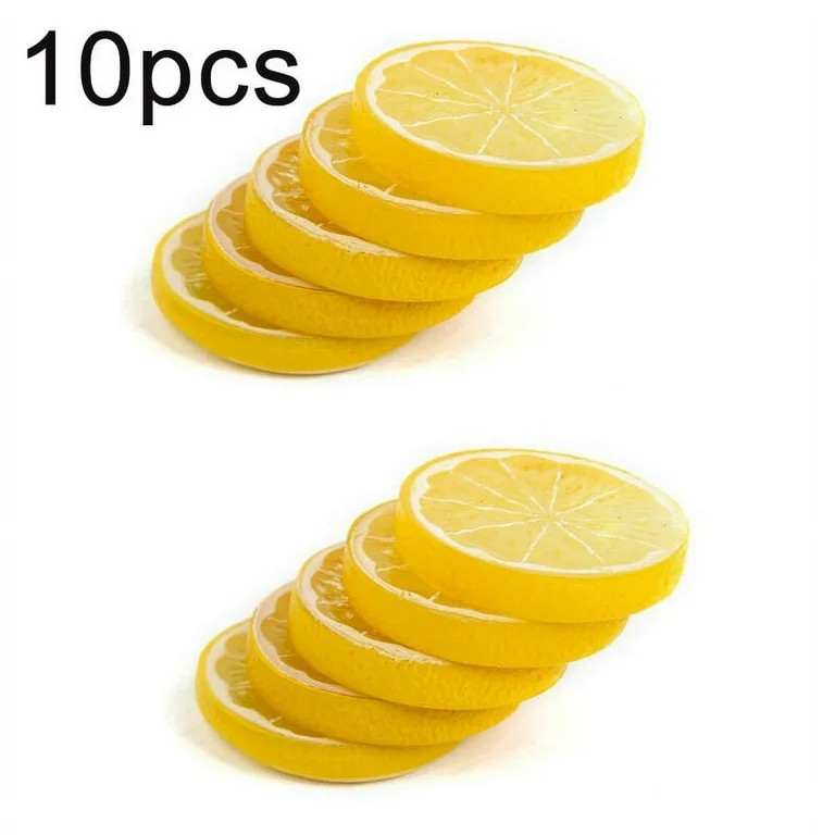 10Pcs Fake Lemon Slice Artificial Fruit Simulation Lifelike Model Home Decor | Walmart (US)