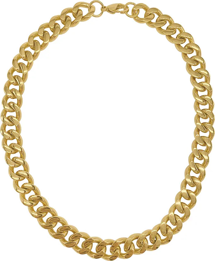 Water Resistant 14K Gold Plated Curb Chain Necklace | Nordstrom Rack