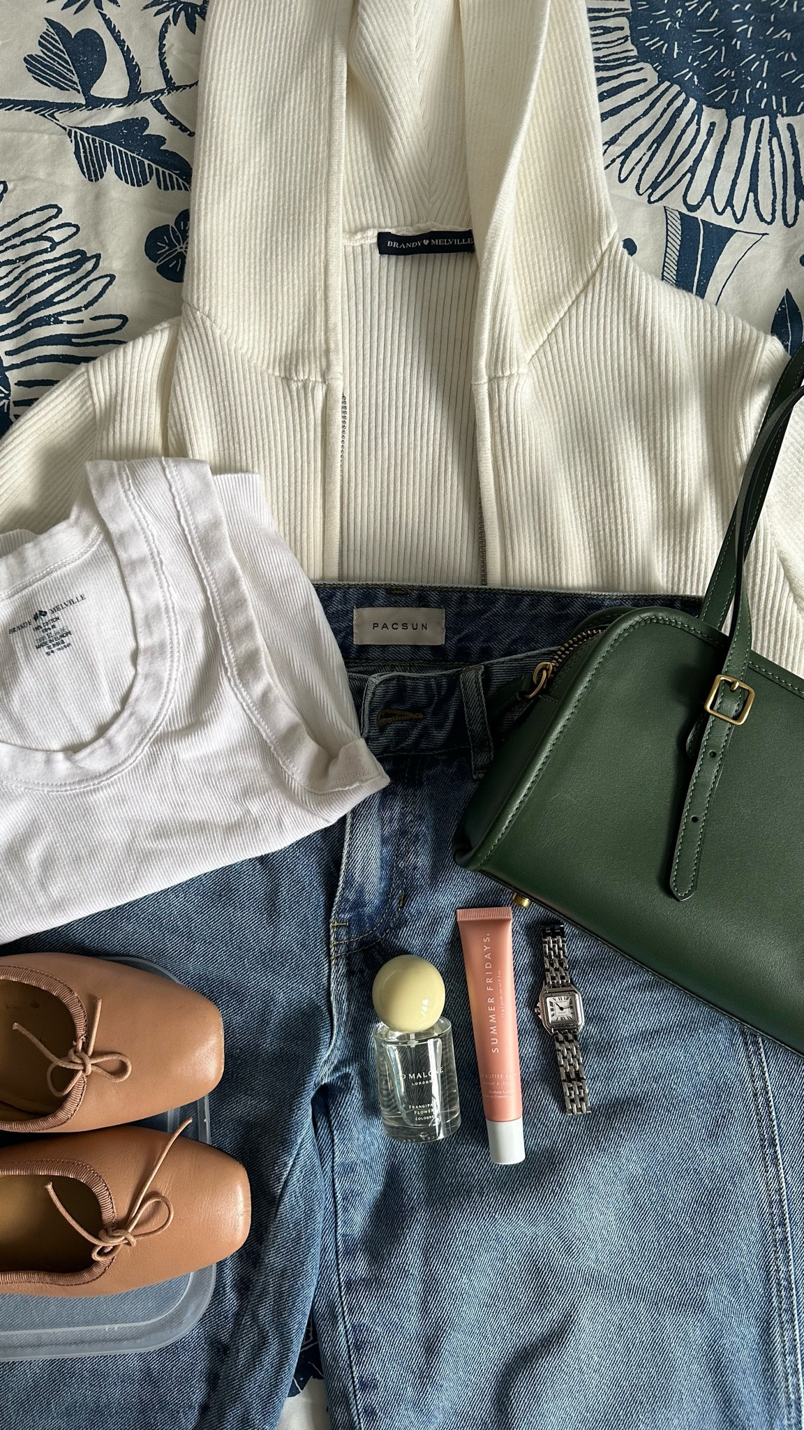 casual spring summer outfit | white tank top, white knit hoodie, brown flats, coach purse

#LTKStyleTip