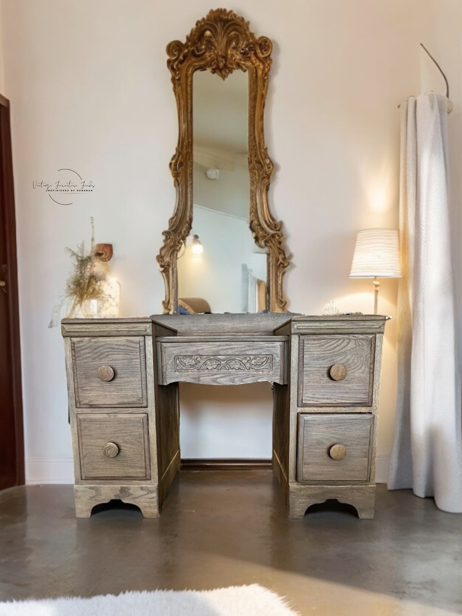 Vanity Makeover
Paint wash using fusion mineral paint in the color Algonquin.
Followed by the stains listed. 