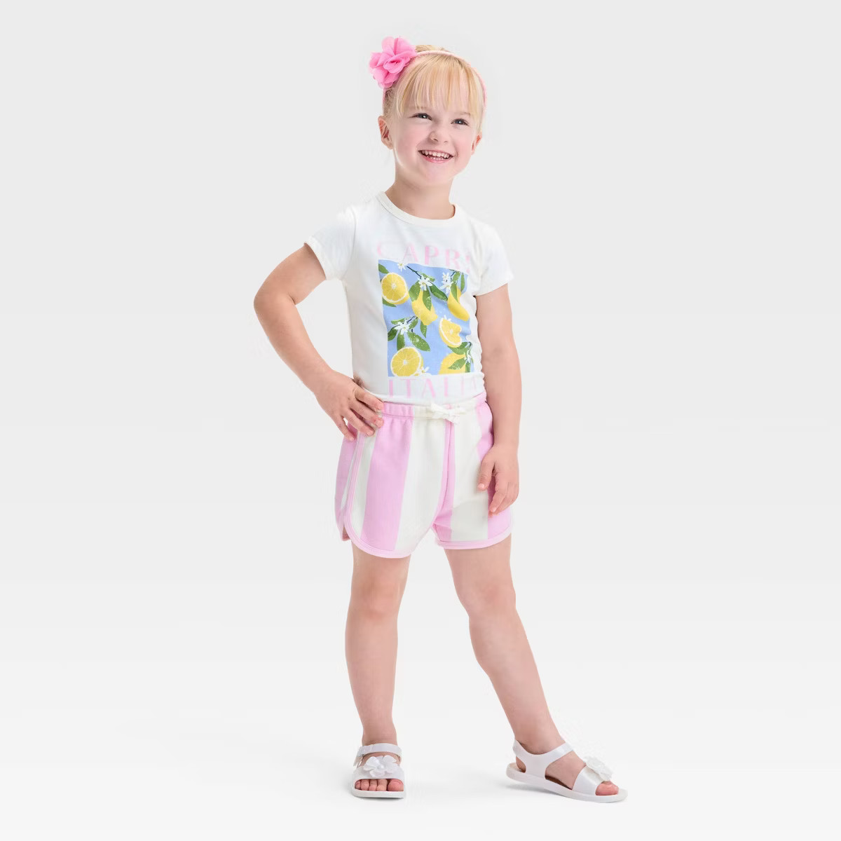 Grayson Mini Toddler Girls' Striped Shorts - Pink | Target