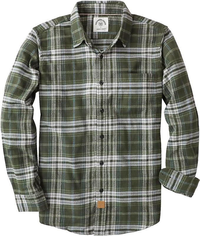 Dubinik® 6 oz Flannel Shirt for Men Pure Cotton Soft Warm Long Sleeve Plaid Shirts Casual Button... | Amazon (US)