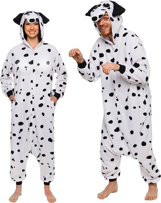 One Piece Dalmatian Dog Animal Pajamas - Plush Unisex Adult Cosplay Costume - Silver Lilly | Amazon (US)