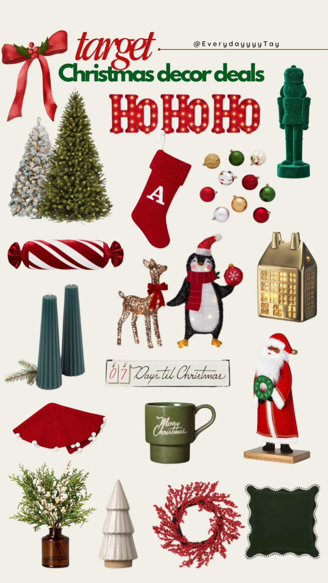 It’s officially holiday season, and Target’s Christmas decorations have me in a festive and cozy mood! If you’re looking for cute trees, lights, or just small touches to make it feel like Christmas at home, check out some of my picks 🎄🎁
#HolidayDecor #HolidayVibes #ChristmasDecor #TargetFinds #TargetHome #HomeForTheHolidays


#LTKHoliday #LTKSaleAlert #LTKCyberWeek