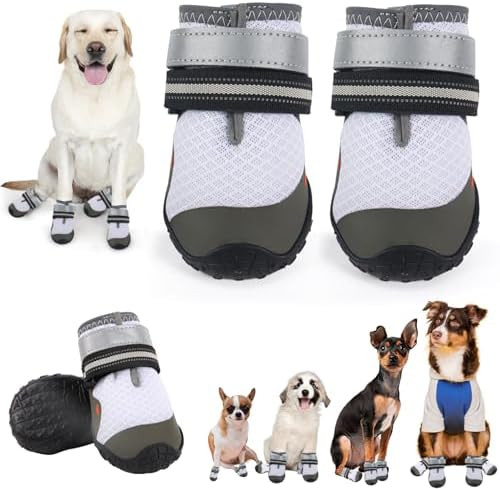 Dog Shoes for Large Small Medium Dogs, Dog Boots & Paw Protectors to Prevent Licking, Anti-Slip D... | Amazon (US)