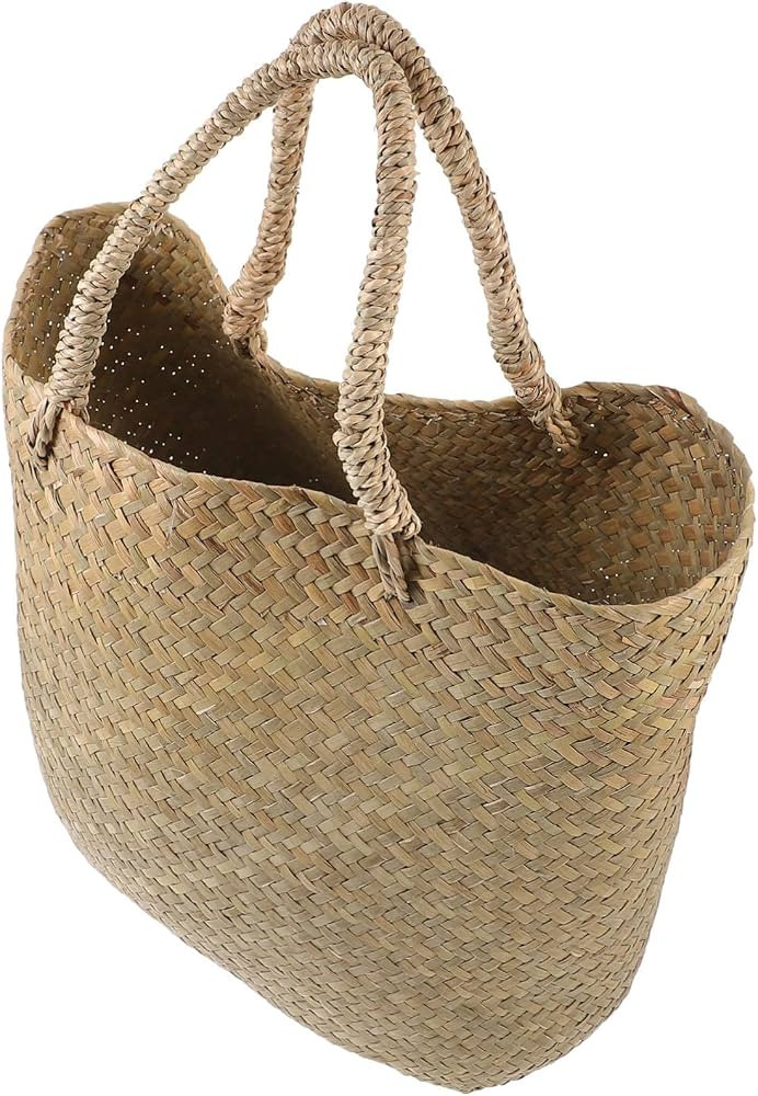 1pc Straw Flower Basket Seagrass Straw Handbags Fruit Containers Straw Shopper Bag Straw Beach To... | Amazon (US)