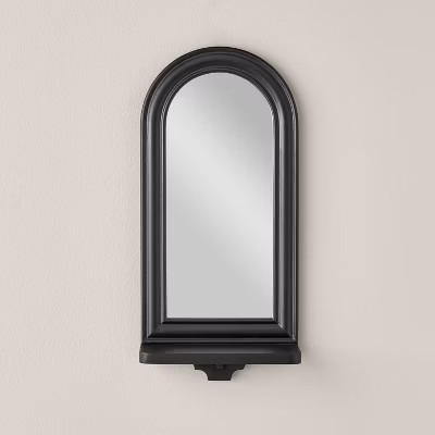 17" Wood Framed Wall Mirror with Shelf Black - Hearth & Hand™ with Magnolia | Target