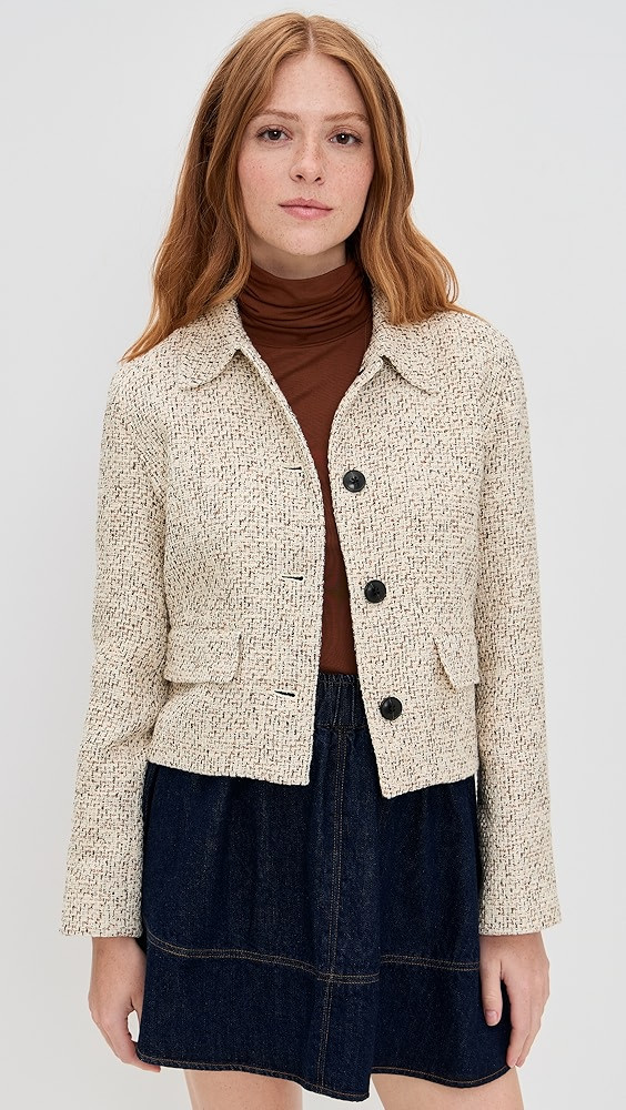 Tweed Shirt Collar Jacket | Shopbop