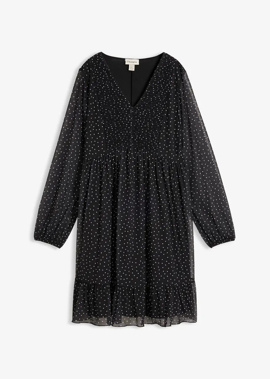Modernes Kleid mit Smok-Details - schwarz, Regul\u00e4r | bonprix | Bonprix DE
