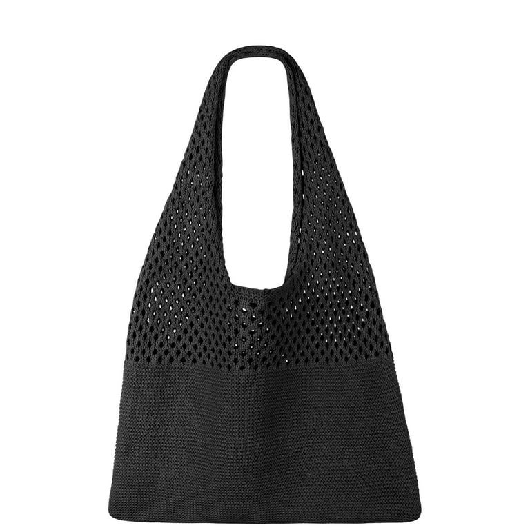 SUOSDEY Beach Tote Bag for Women, Crochet Boho Tote Bag Aesthetic Mesh Shoulder Bag for Summer Va... | Walmart (US)