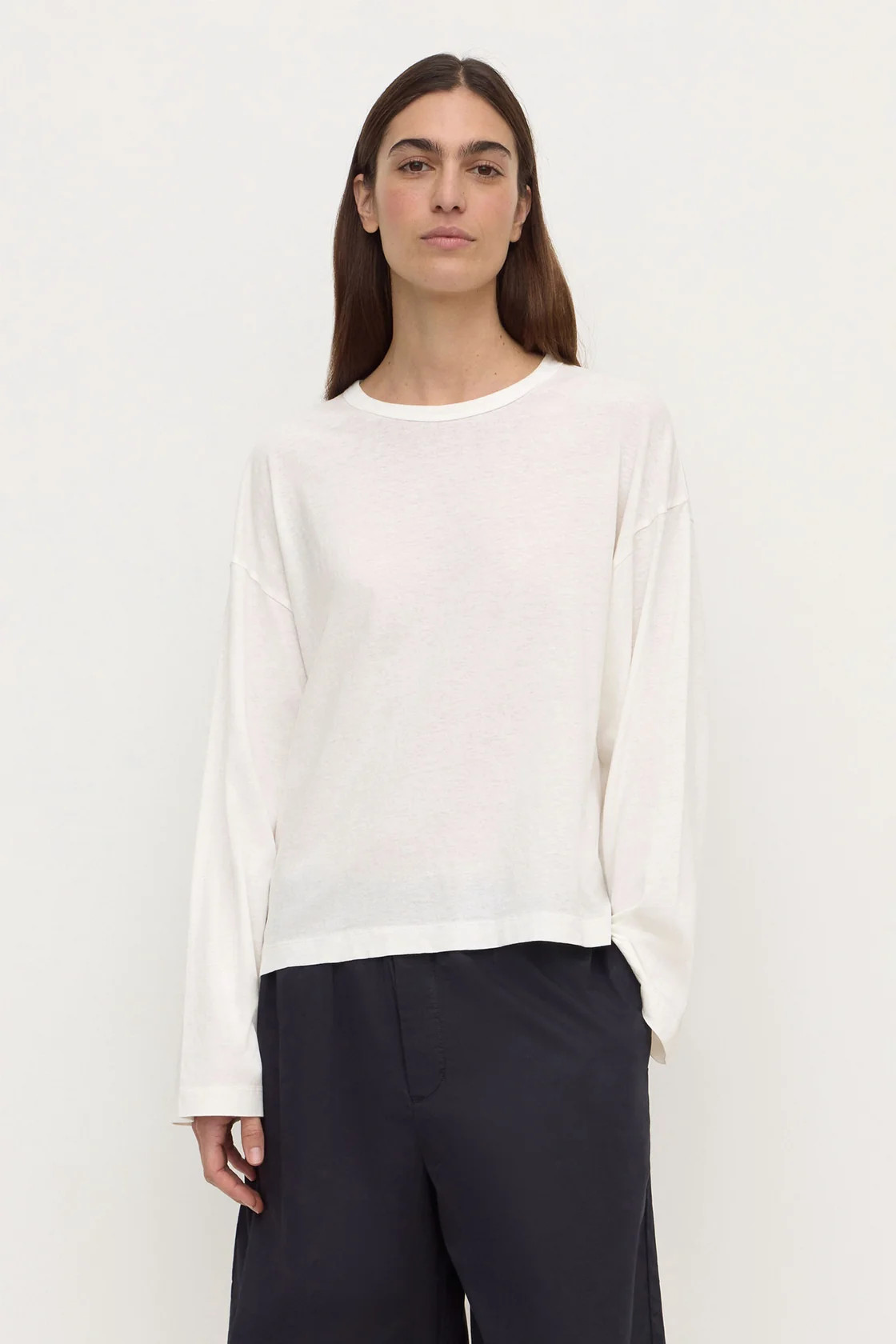 Kira Cotton Hemp Long Sleeve Tee 8 / Antique White | Assembly Label