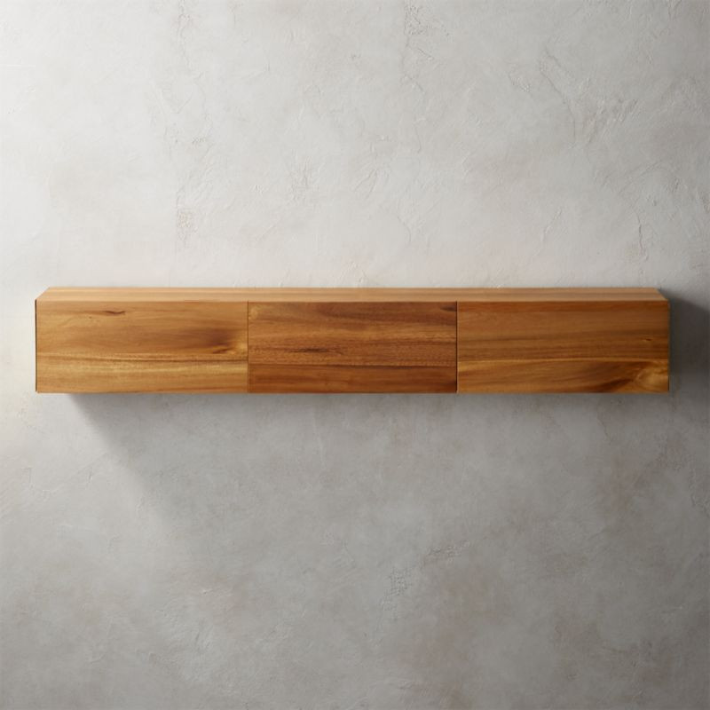 Hide N Seek Large Acacia Storage Shelf + Reviews | CB2 | CB2