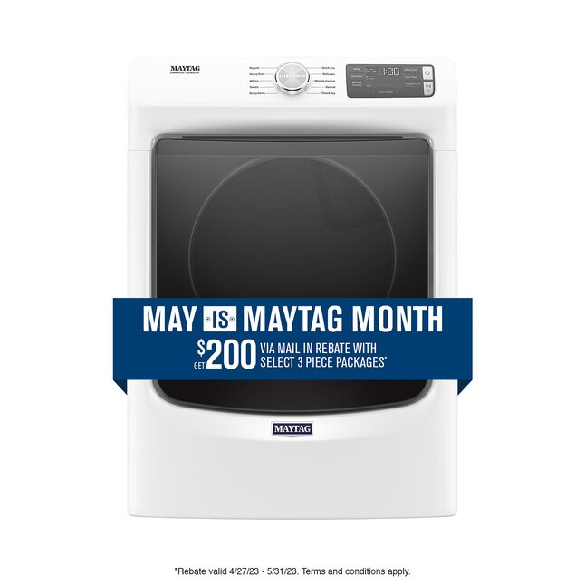Maytag 7.3-cu ft Stackable Electric Dryer (White) ENERGY STAR | Lowe's