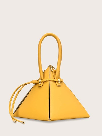 Pyramid Satchel Bag With Drawstring | SHEIN