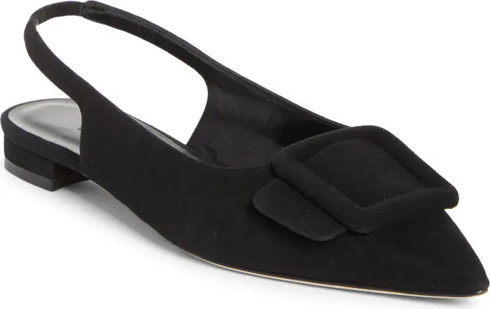 Manolo Blahnik Maylura Buckle Pointed Toe Slingback Flat (Women) | Nordstrom | Nordstrom