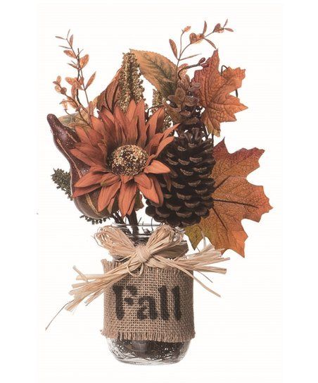 Orange Harvest 'Fall' Burlap Centerpiece Arrangement | Zulily
