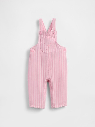 Baby Cotton-Gauze Brannan Bear Overalls | Gap (US)