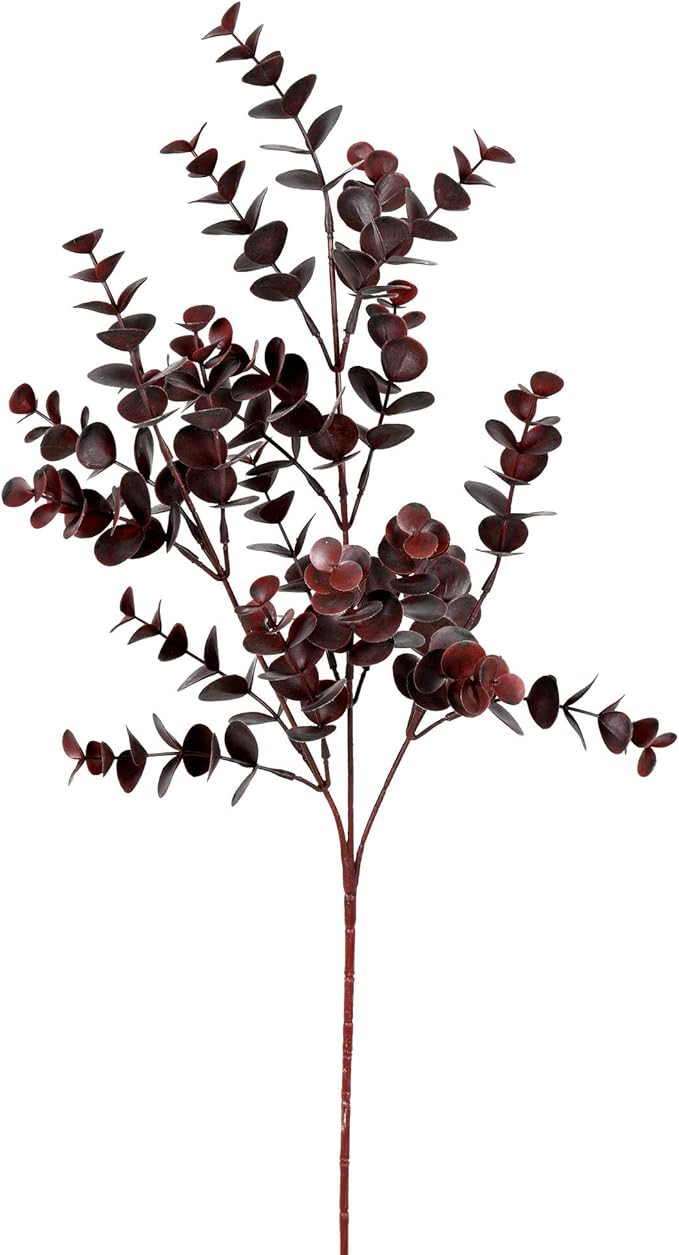 Vickerman Everyday Artificial Burgundy Eucalyptus Bush 27 Inch Long (4 Pack) - Perfect For Home O... | Amazon (US)