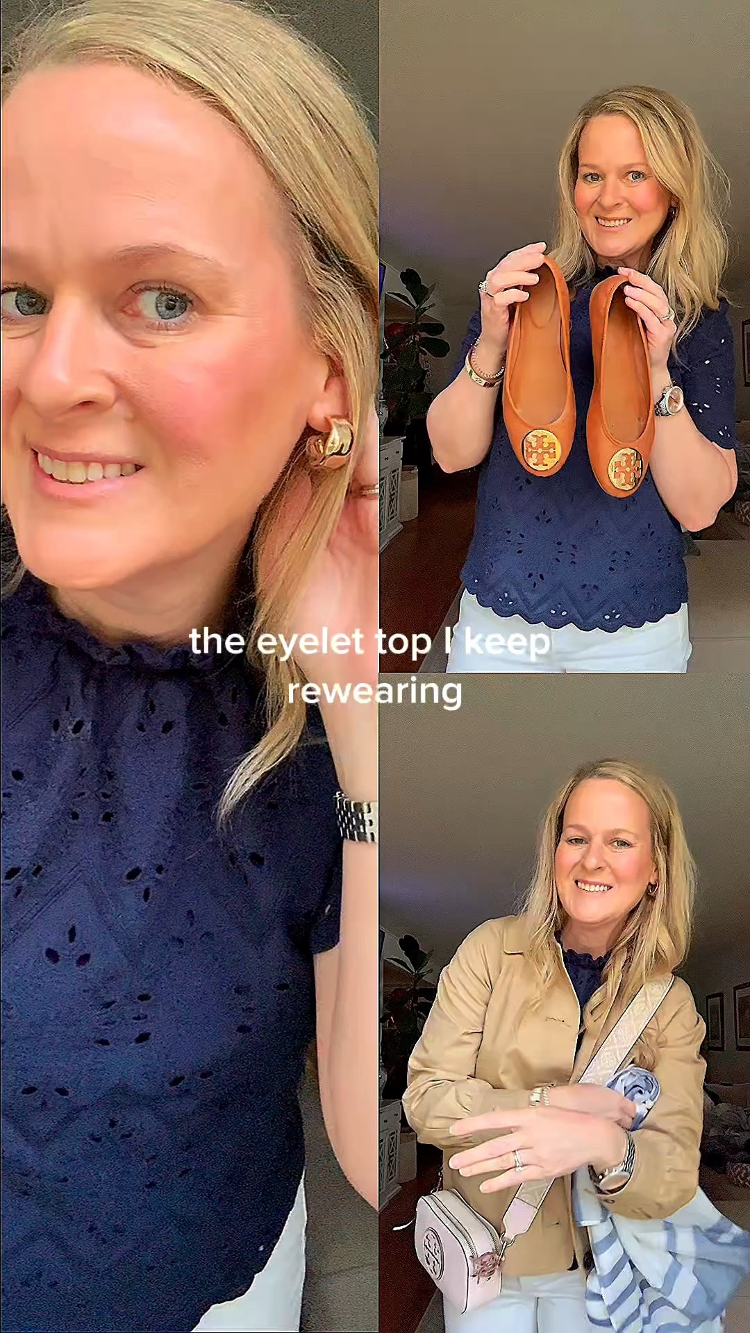 Blue eyelet top + white jeans + gold hoops + Tory Burch flats 💙

This combo is my go-to for easy, polished workwear. Shop everything below!

Spring outfits 2026, spring outfits, smart casual outfits, smart casual style, workwear, work wear, work outfits, blue tops, eyelet tops, Easter outfits, date night outfits

#LTKWorkwear #LTKSaleAlert #LTKootd