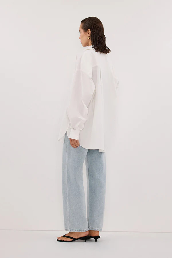 RHEA WHITE OVERSIZED COTTON SHIRT | DISSH
