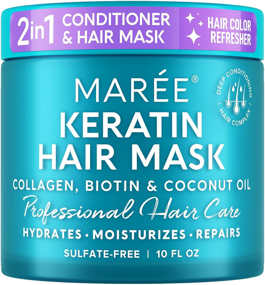MAREE Deep Conditioning Hair Mask for Damaged Hair Treatment - Keratin Hair Care for Hydrating Gr... | Amazon (US)