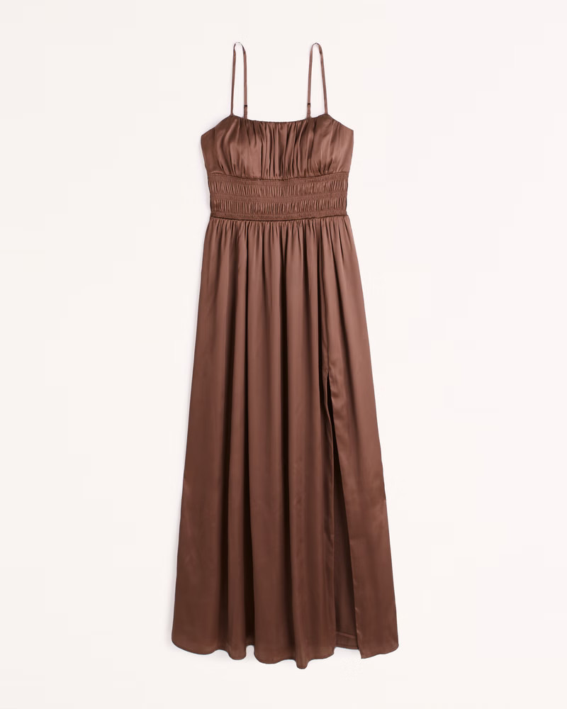 Exchange Color / Size
		
		
				Online Exclusive
			


  
						Smocked Bodice Satin Maxi Dress | Abercrombie & Fitch (US)