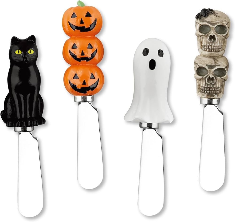 Supreme Housewares Halloween Themed Cheese Spreaders, Hand-Painted Resin Handles with Stainless S... | Amazon (US)