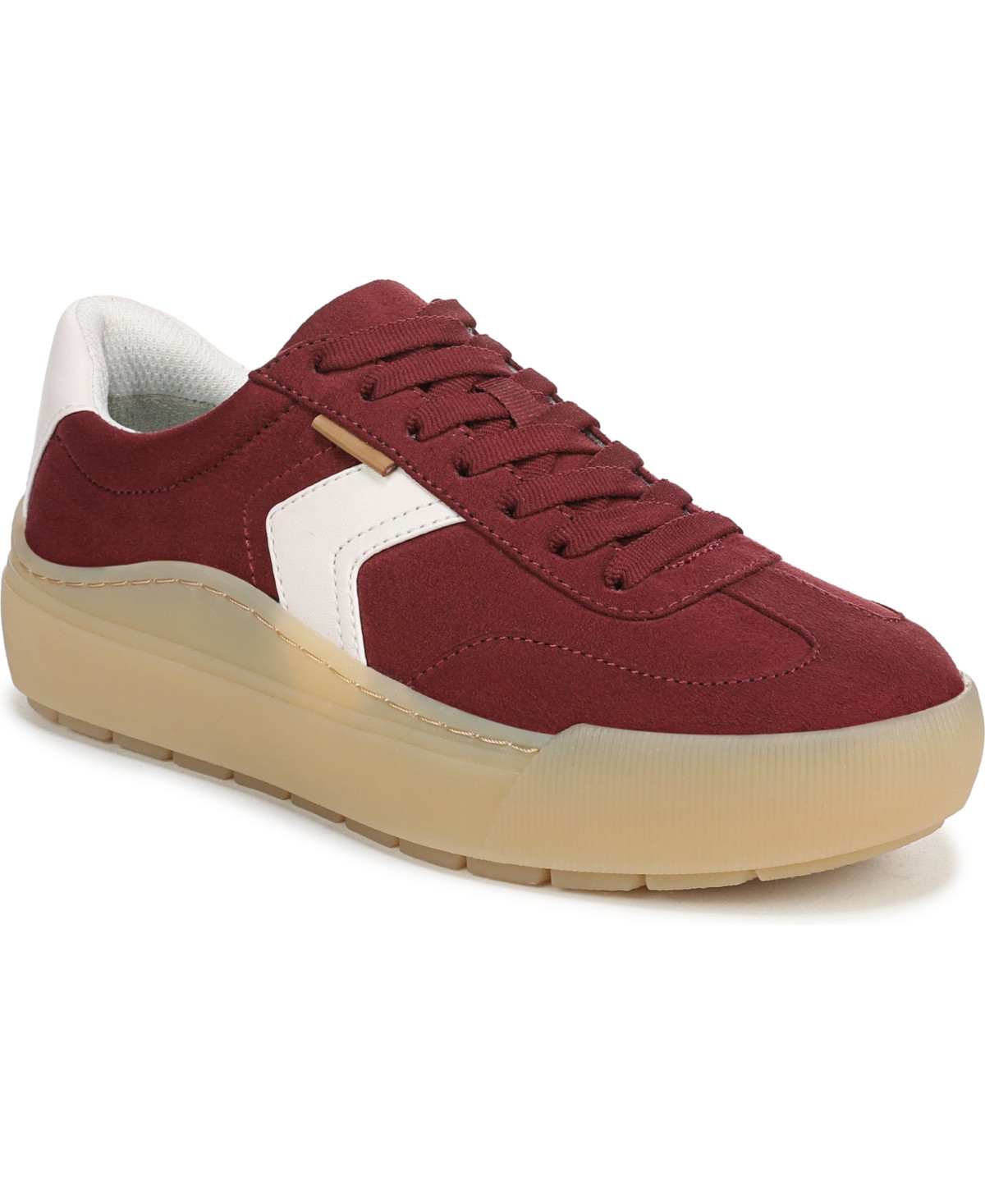 Dr. Scholl's Women's Time Off Win Lace Up Platform Sneakers - University Red Microfiber | Macy's