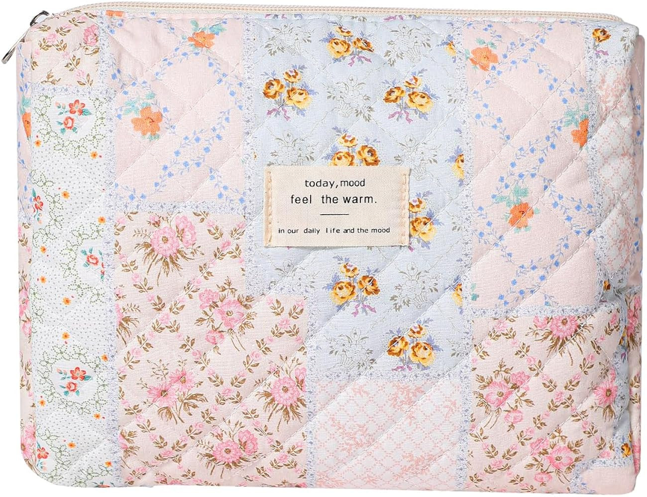 uekeboag Quilted Cotton Makeup Bag,Coquette Quilted Toiletry Bag for Women and Girls,Floral Coque... | Amazon (US)