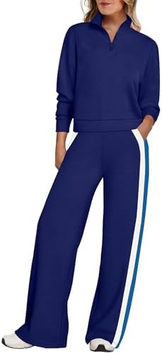 WIHOLL Women 2 Piece Outfits Airport Travel Vacation Sweatsuits Wide Leg Pants Lounge Set 2025 Fa... | Amazon (US)