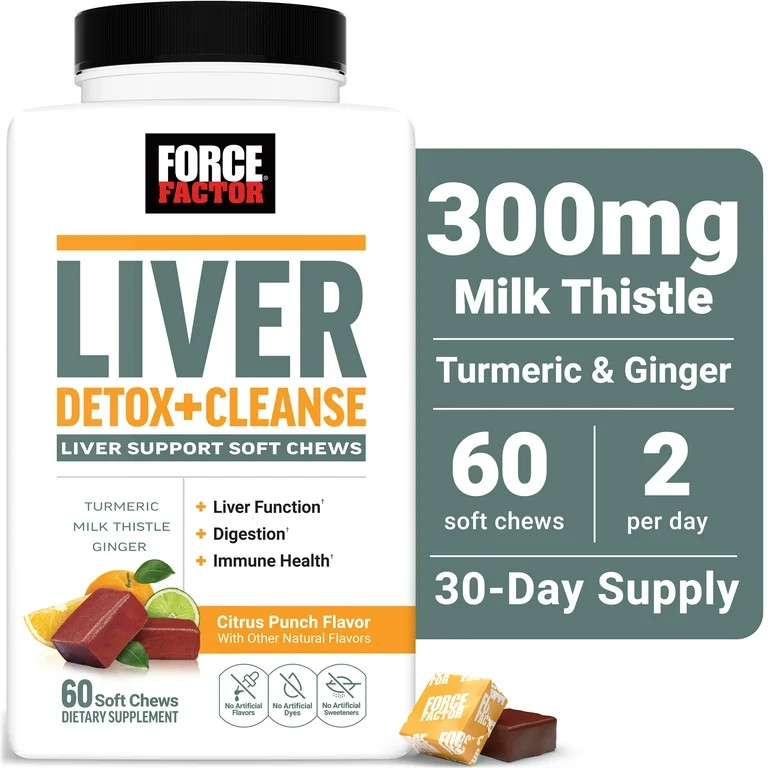 Force Factor Liver Detox + Cleanse with Milk Thistle, Turmeric & Ginger, Supplement for Liver Hea... | Walmart (US)
