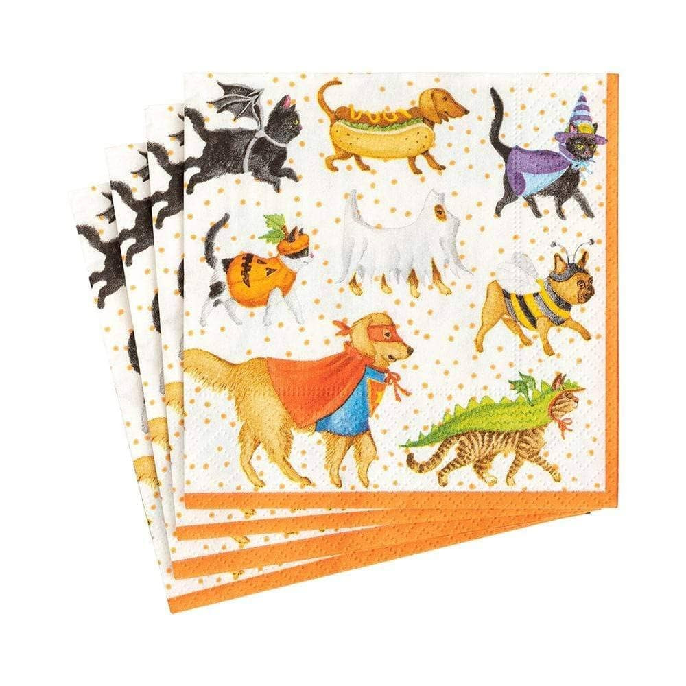 Caspari Cats, Dogs, and Pets in Halloween Costume Paper Cocktail Napkins - 20 Per Package | Amazon (US)